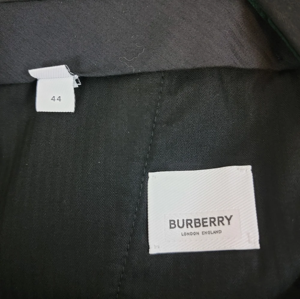 Burberry NWT Men's Classic Trousers Evening Dark Pine Green Velvet Satin…